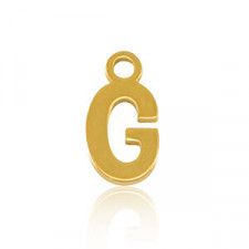 Stainless steel charm initial G Gold